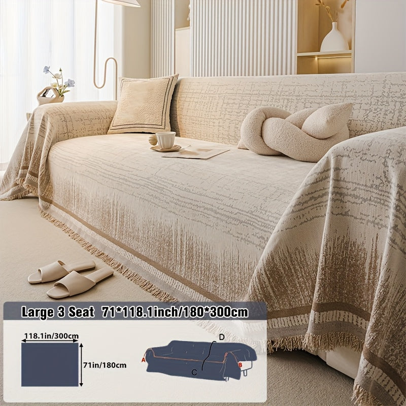 Housse de canapé en chenille uni, visuel produit
