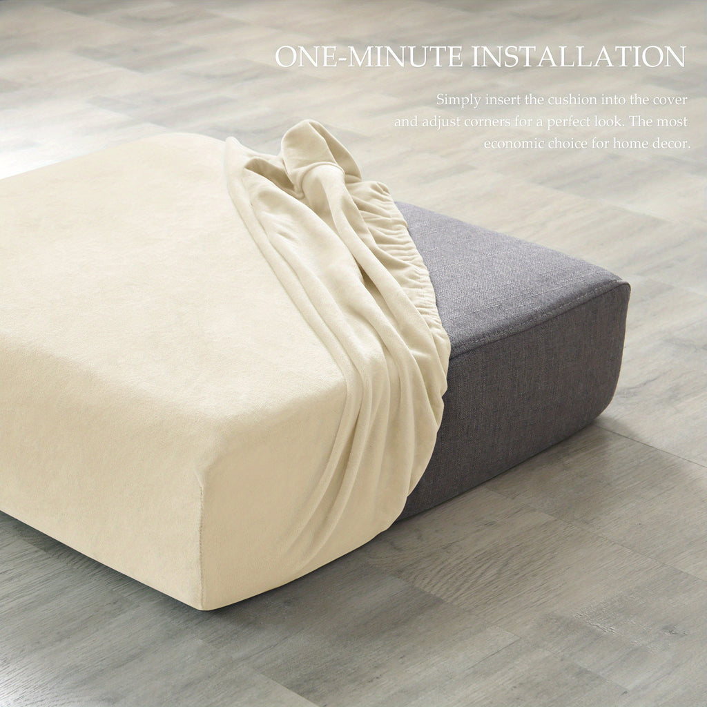 Housse de canapé extensible en velours antidérapante, autre coloris