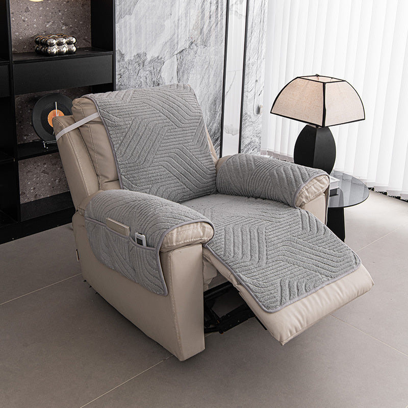 Housse de canapé en velours jacquard antidérapante d'esprit vintage, compatible fauteuil Image