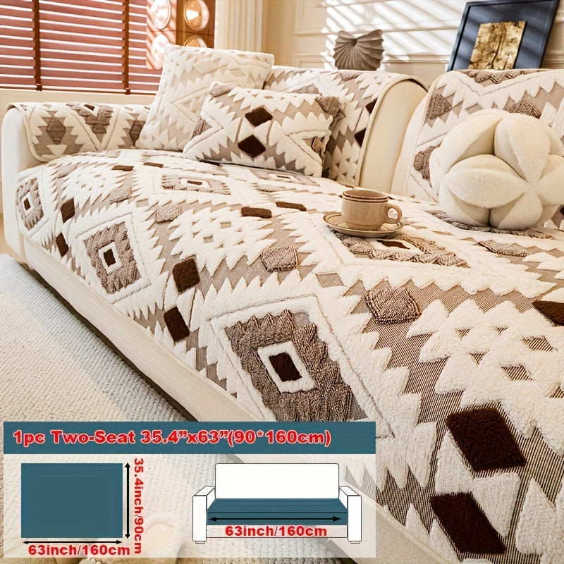 Housse de canapé d'angle en velours jacquard, détail de la finition