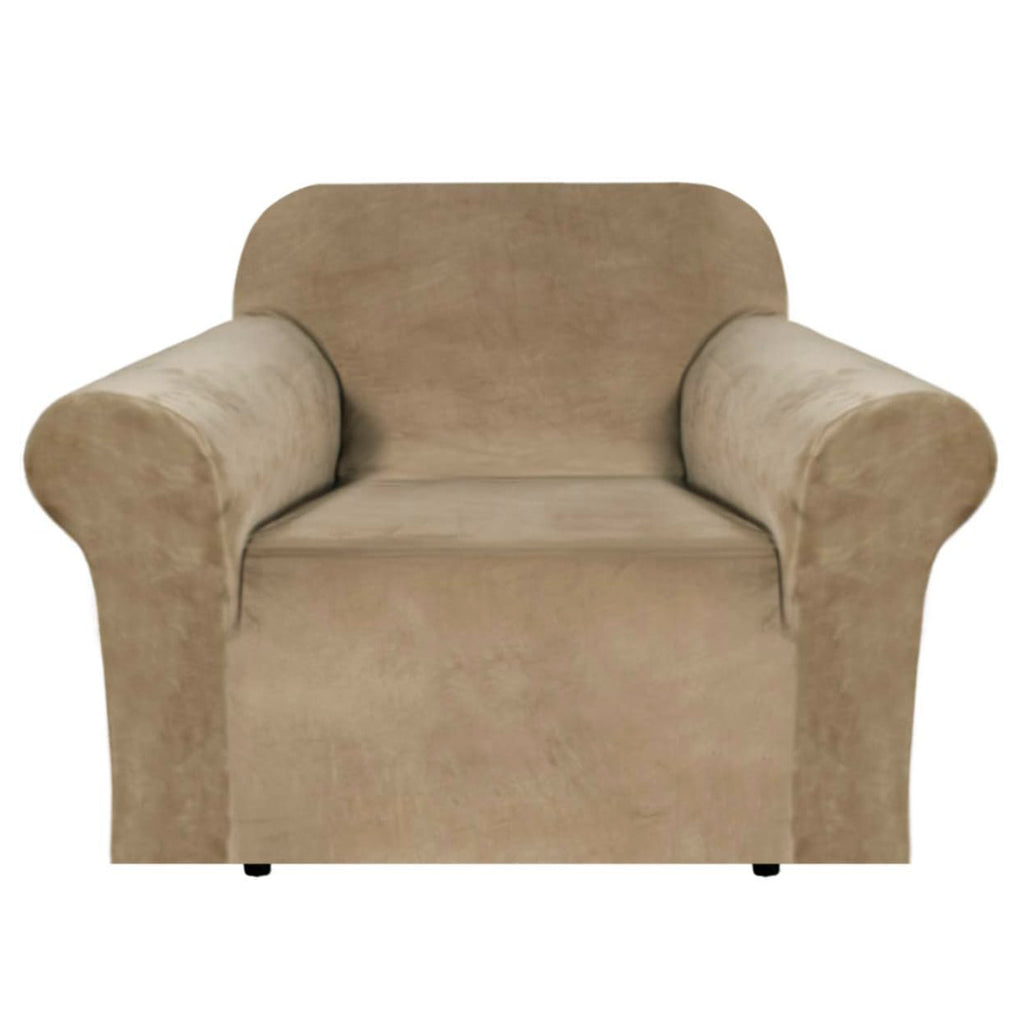 Housse de canapé épaisse extensible en velours pour fauteuil, mise en situation