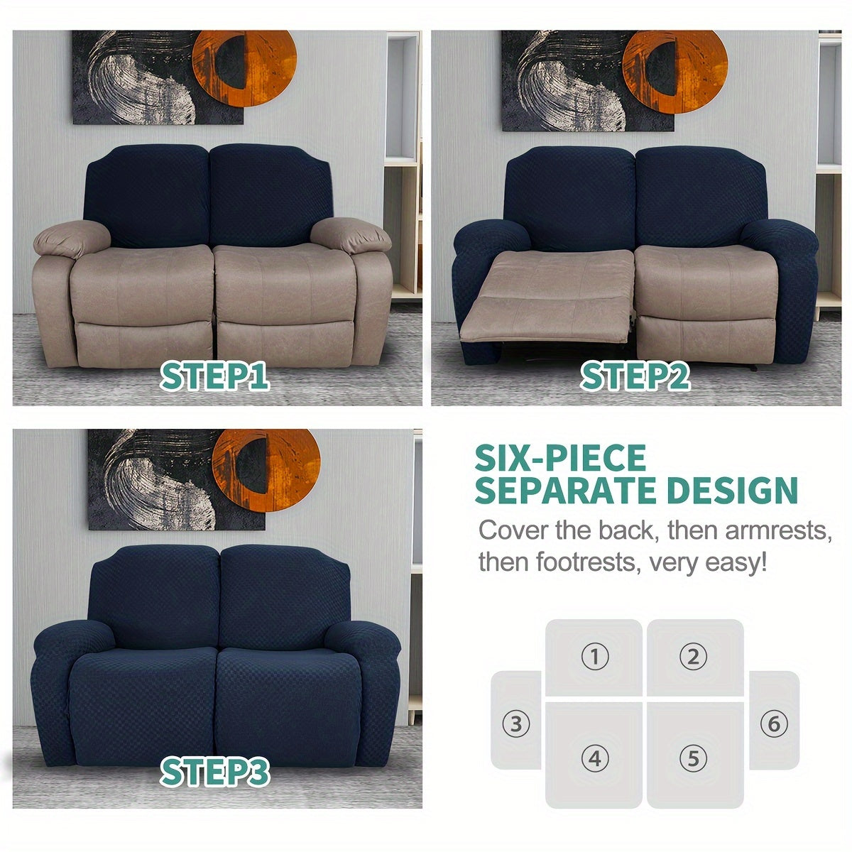 Housse de fauteuil en polaire jacquard, détail de l'ourlet