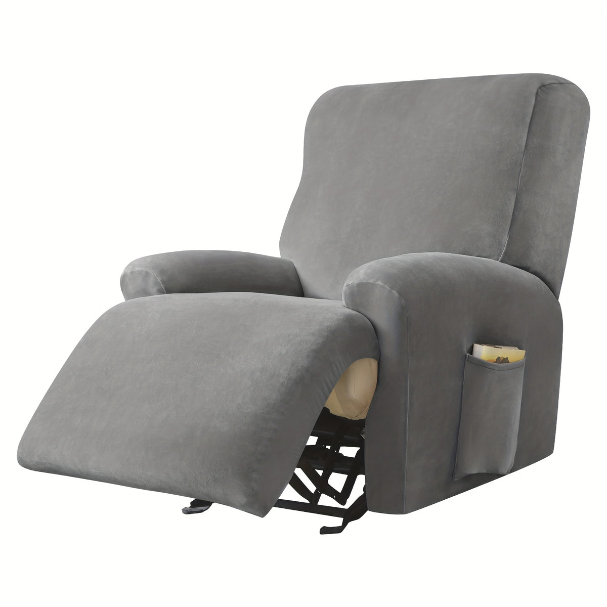 Housse de canapé extensible en velours, gros plan sur le tissu