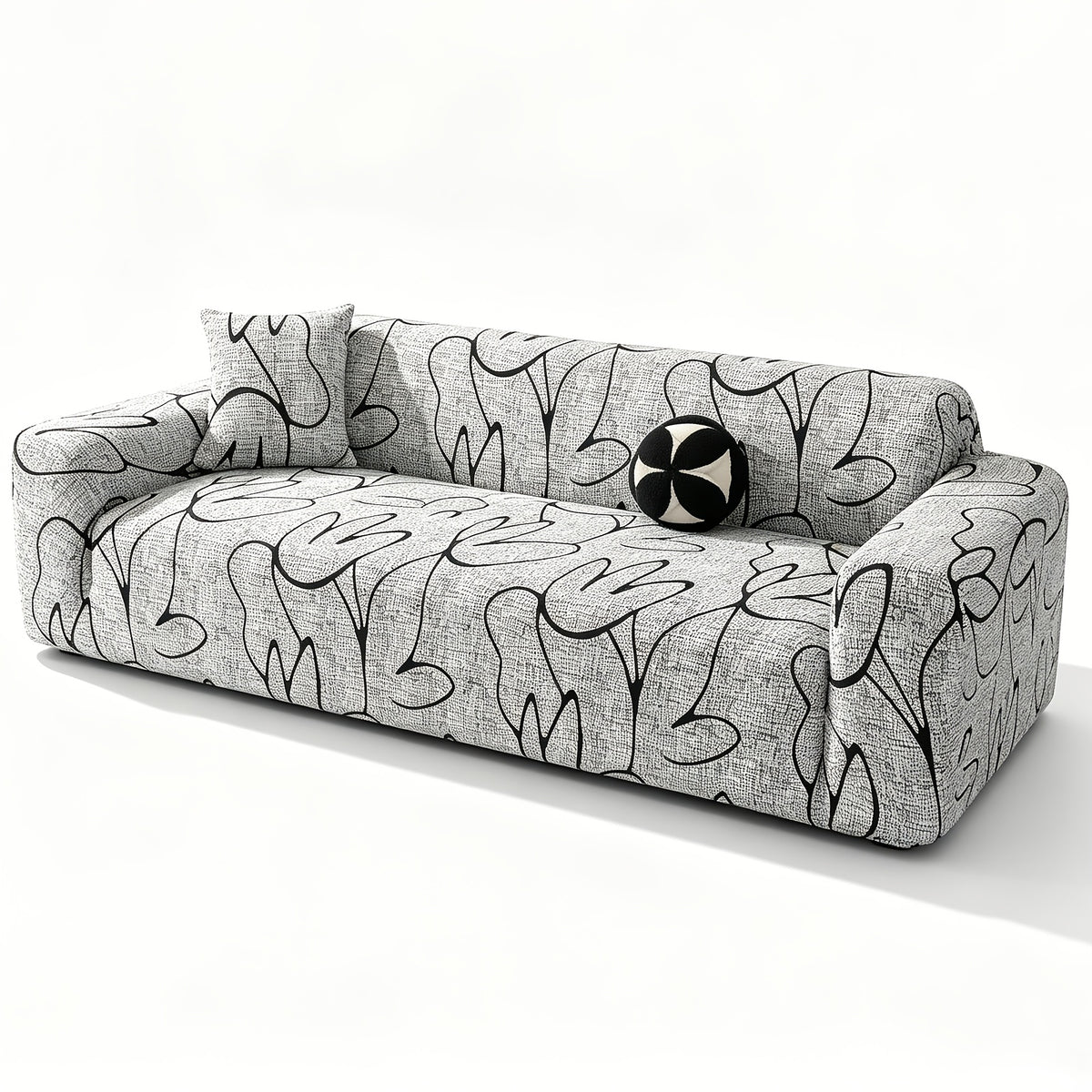 Housse de canapé extensible en fibre de lait imprimée à motif bohème, housse posée