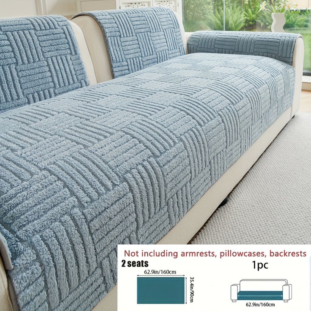 Housse de canapé en velours jacquard à motif bohème antidérapante, tissu de 350 à 400 g/m²