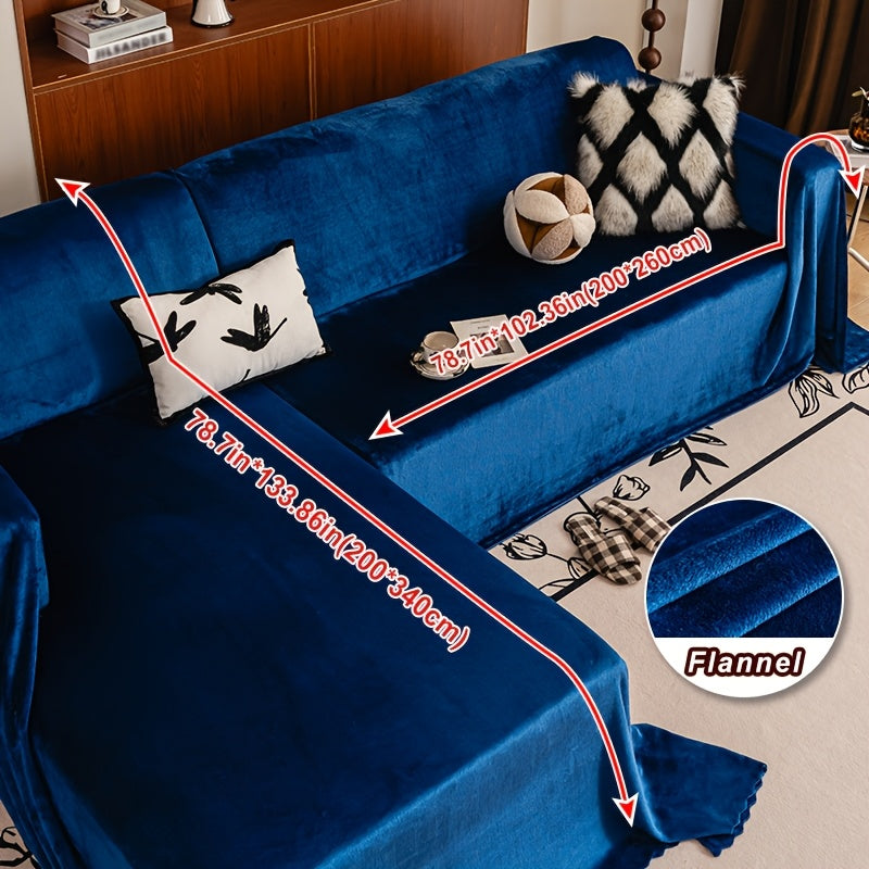 Housse de canapé épaisse en polyester antidérapante d'esprit vintage, détail de la finition