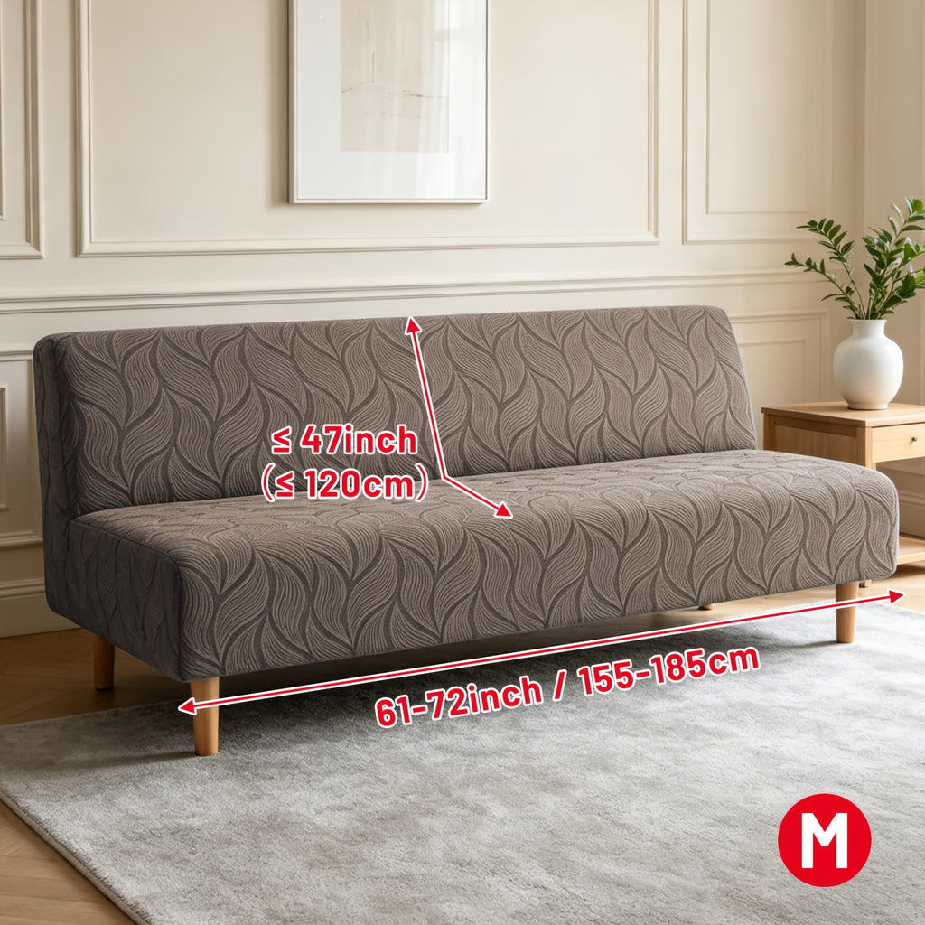 Housse de canapé extensible en polaire jacquard sans accoudoirs, gros plan sur le tissu