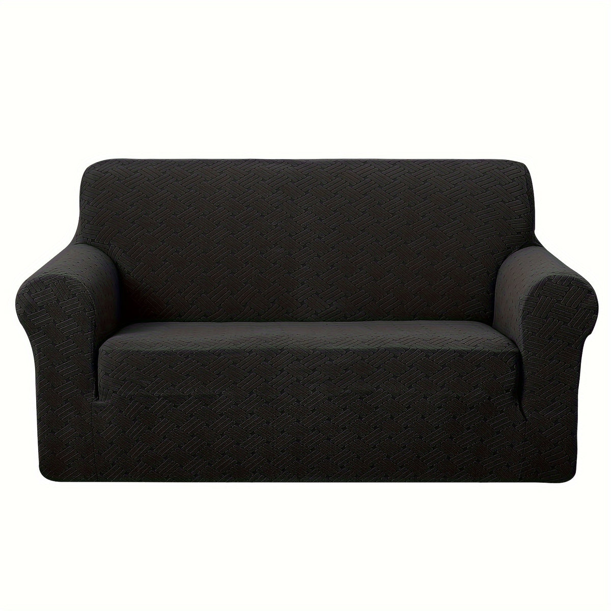 Housse de canapé épaisse extensible en polaire jacquard antidérapante, gros plan sur le tissu