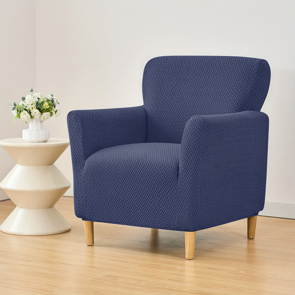 Housse de fauteuil extensible en polaire jacquard pour fauteuil, détail de la finition