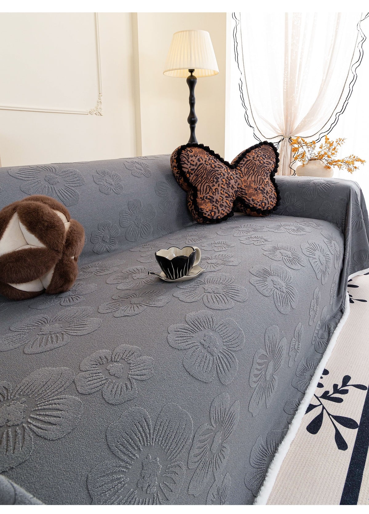 Housse de canapé épaisse en velours jacquard, visuel produit