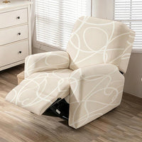 Housse de fauteuil extensible en fibre de lait matelassée à motif géométrique