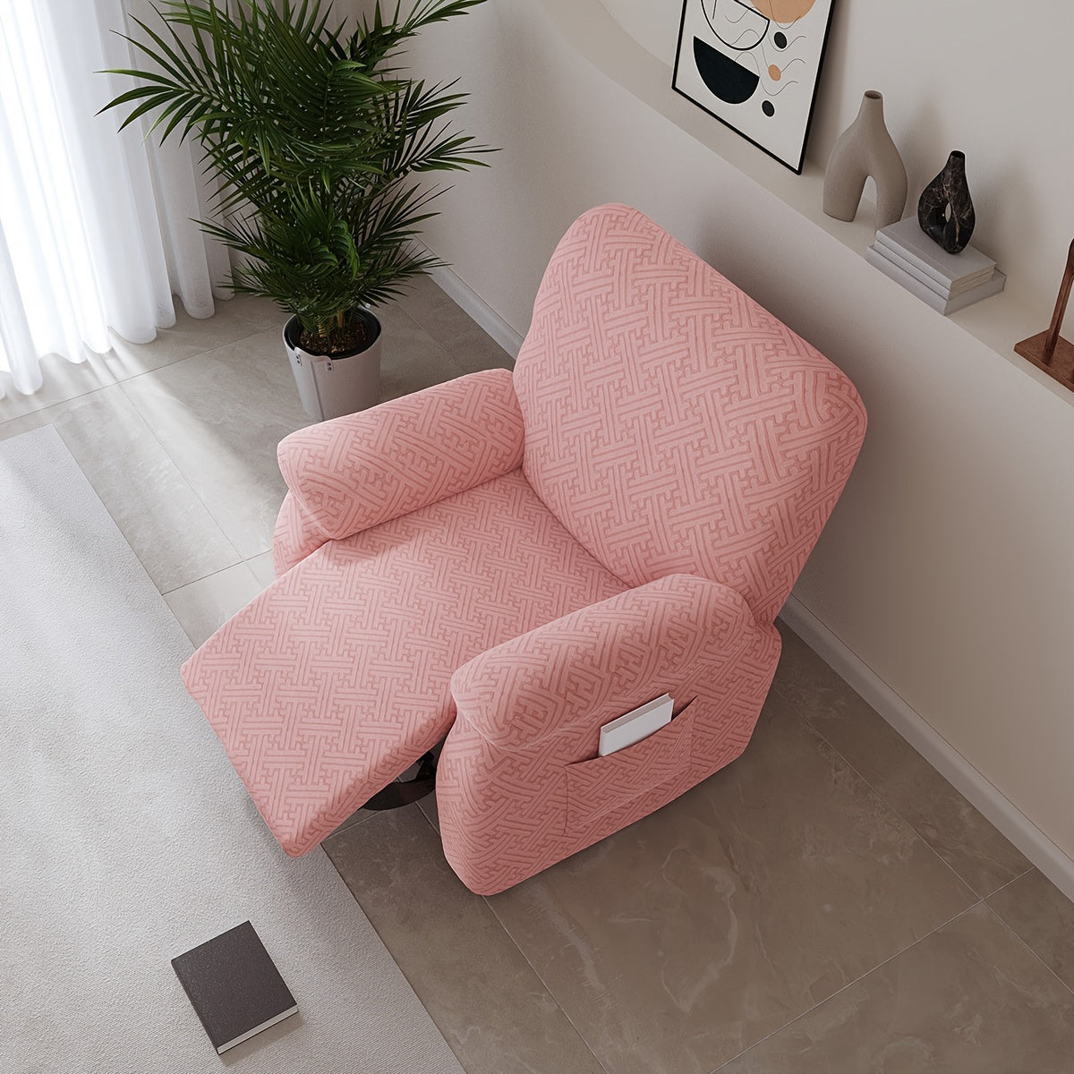 Housse de canapé extensible en polaire jacquard