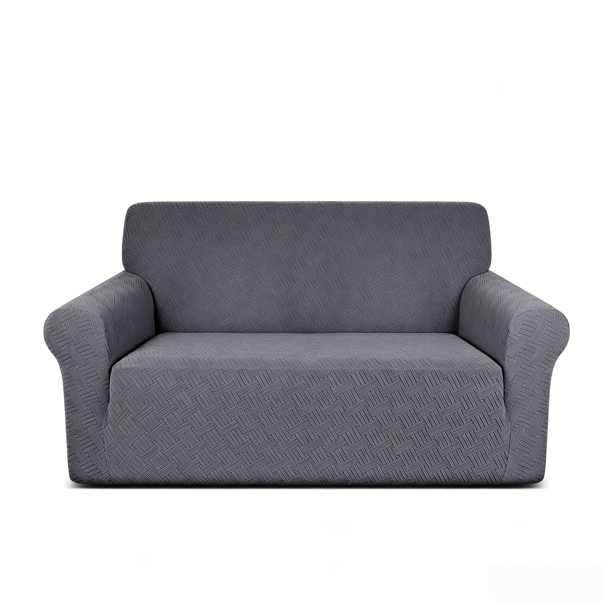 Housse de canapé extensible en polaire jacquard à rayures au rendu glamour, tissu de 200 à 250 g/m²