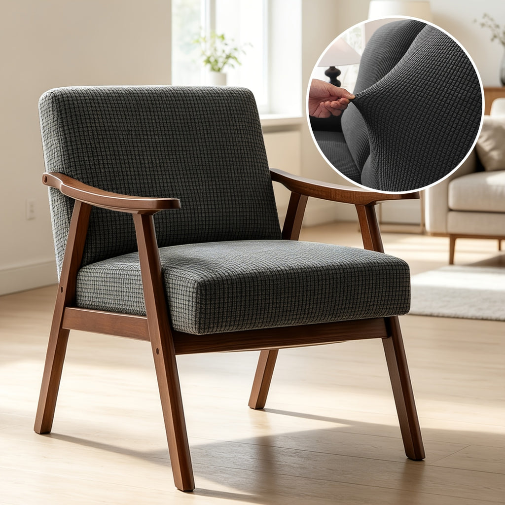 Housse de chaise épaisse extensible en polaire jacquard — détail de la matière : polaire