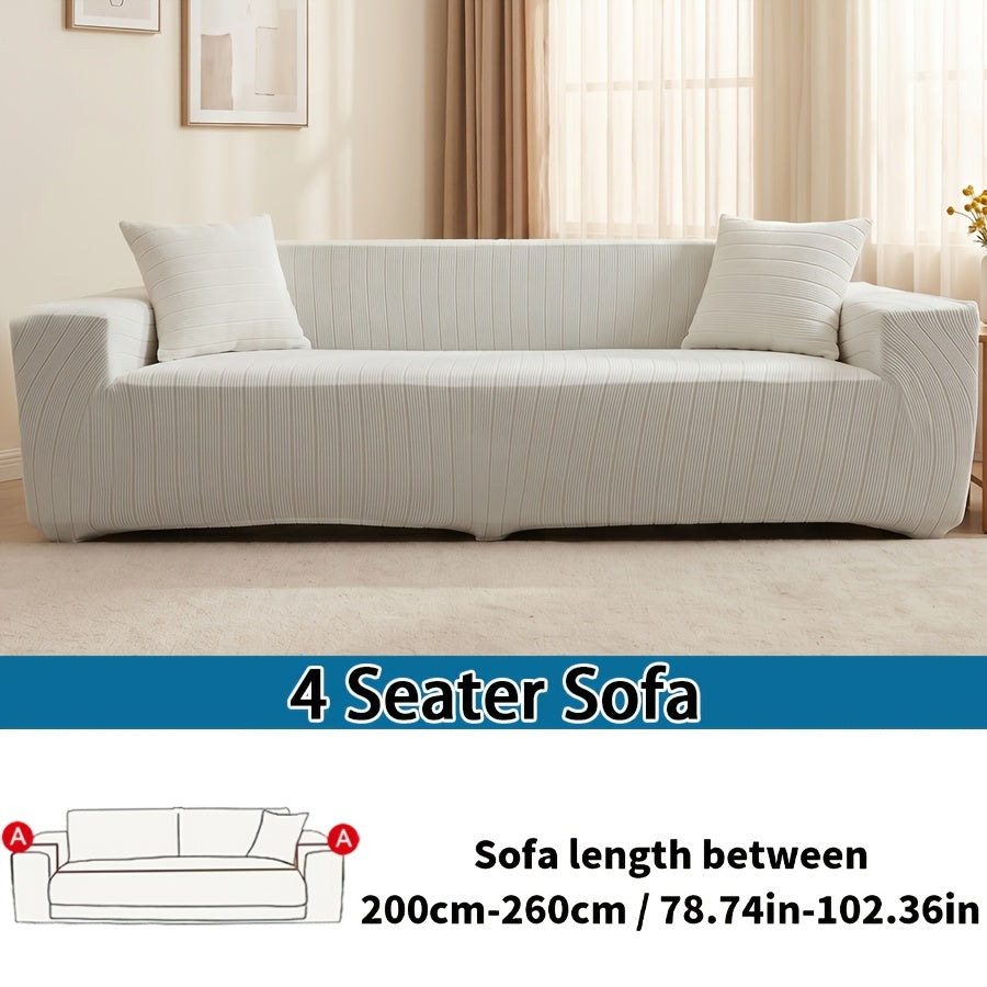 Housse de canapé extensible en polaire jacquard antidérapante, vue de dos