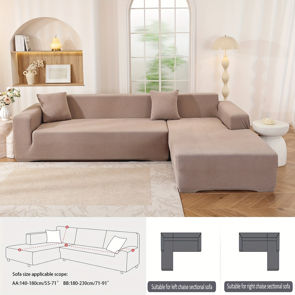 Housse de canapé extensible en polaire jacquard à housses séparées, vue de dos