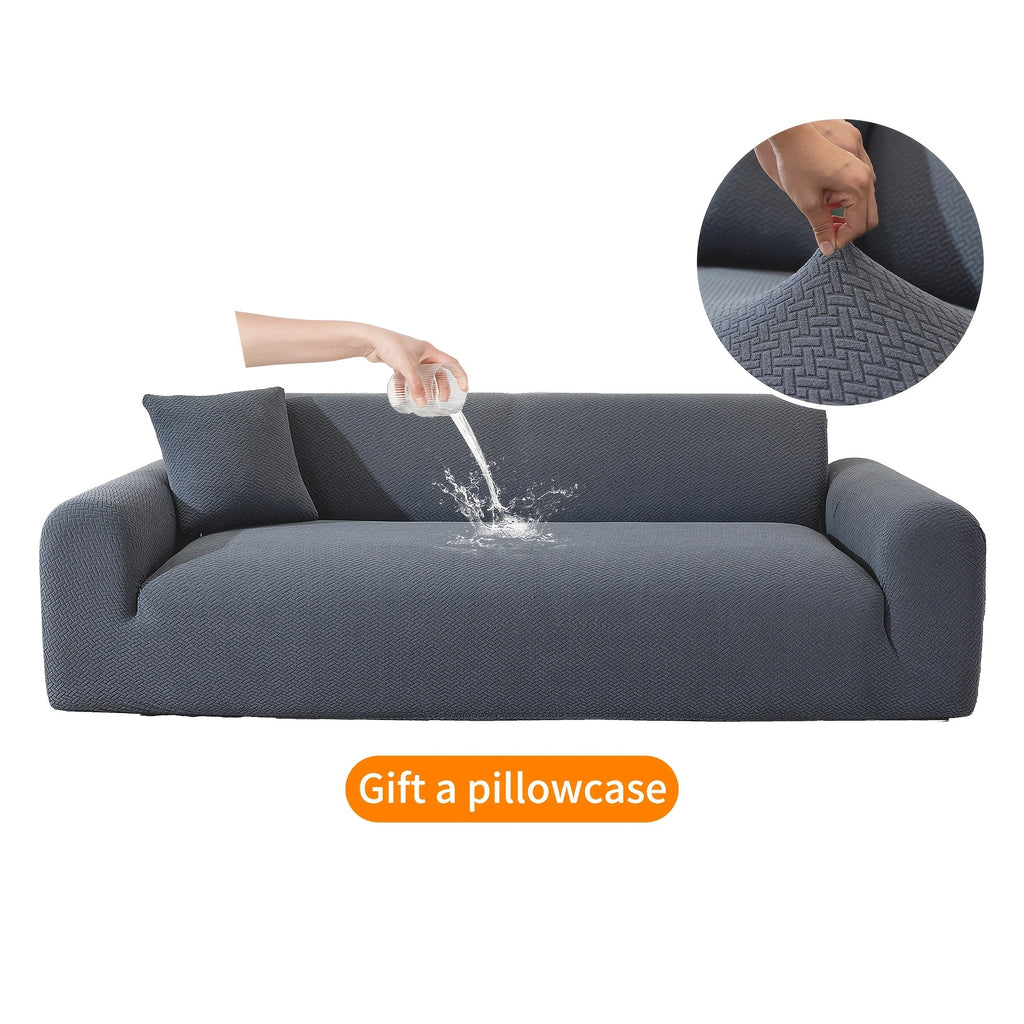 Housse de canapé extensible en polaire jacquard antidérapante