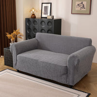 Housse de canapé extensible en polaire jacquard à motif géométrique à housses