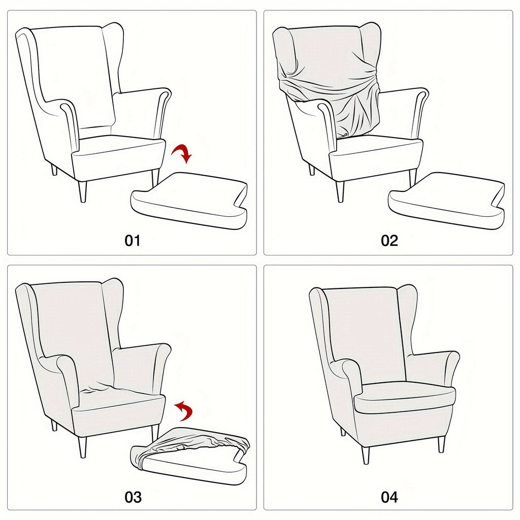 Housse de canapé épaisse extensible en velours pour fauteuil, vue d'ensemble