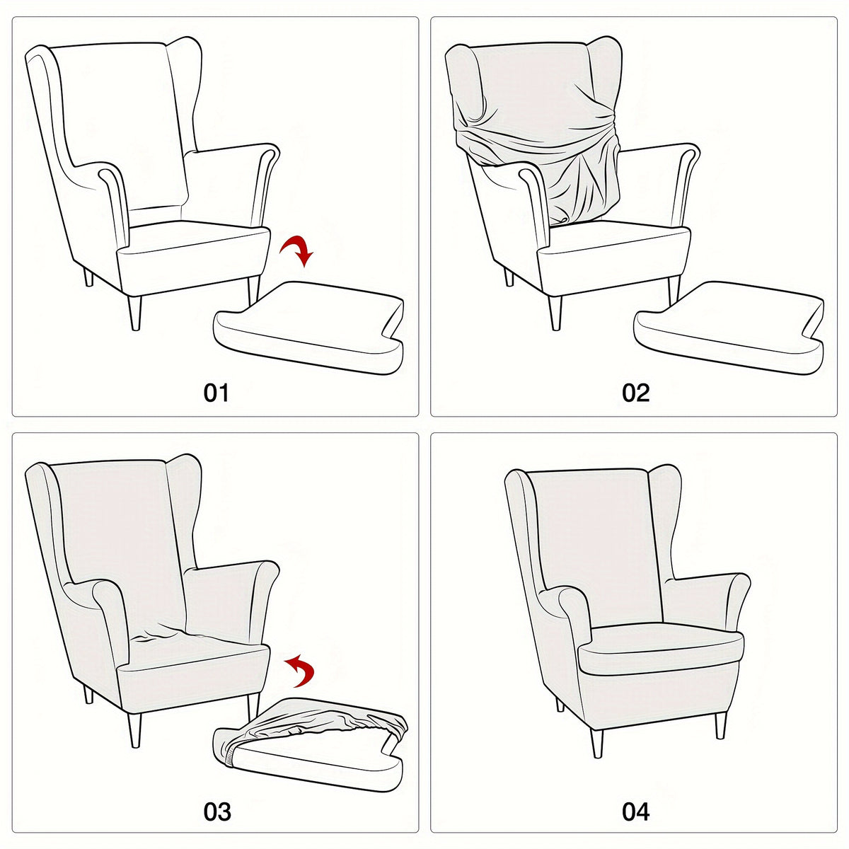 Housse de canapé épaisse extensible en velours pour fauteuil, vue d'ensemble
