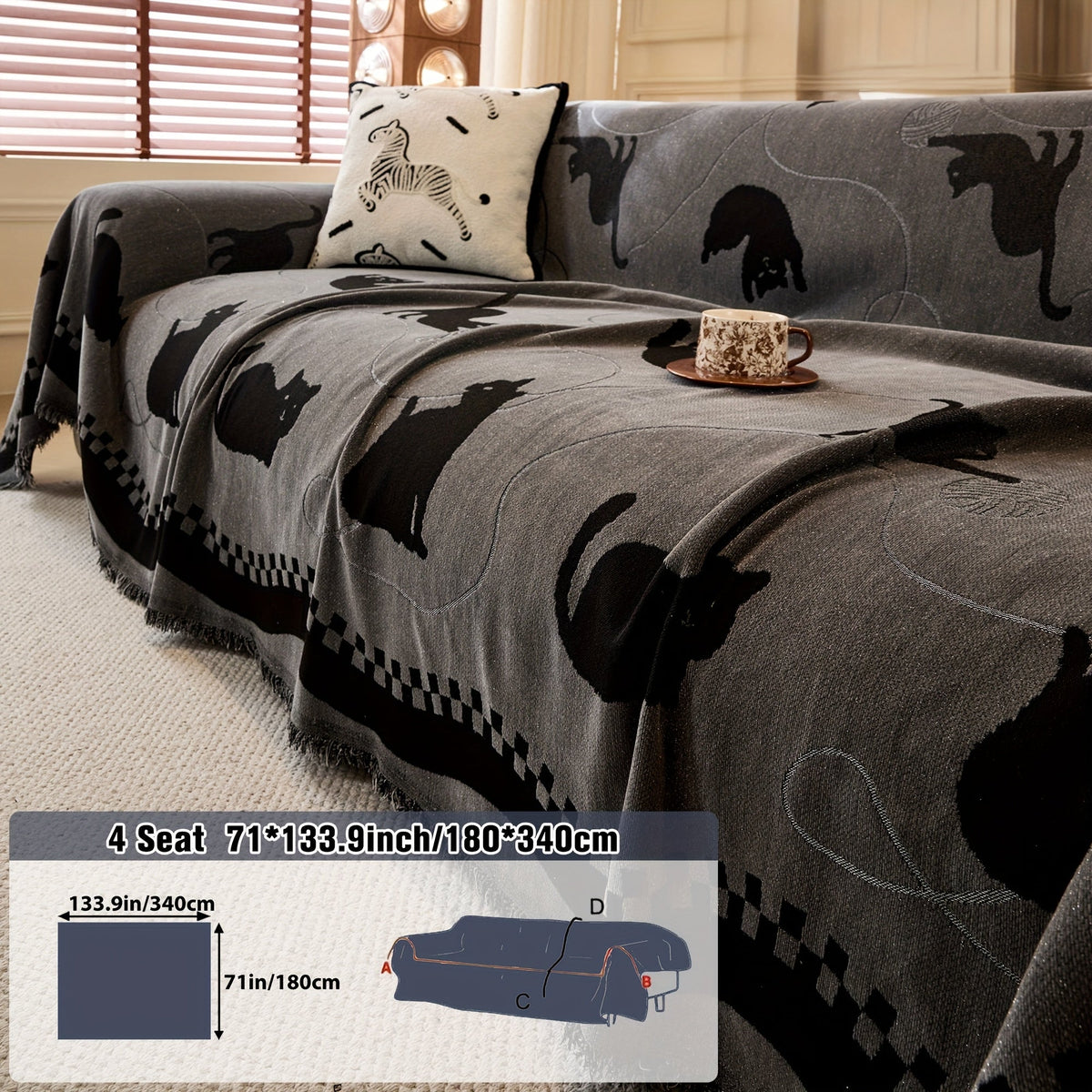 1 Housse de canapé protectrice pour animaux de, mise en situation