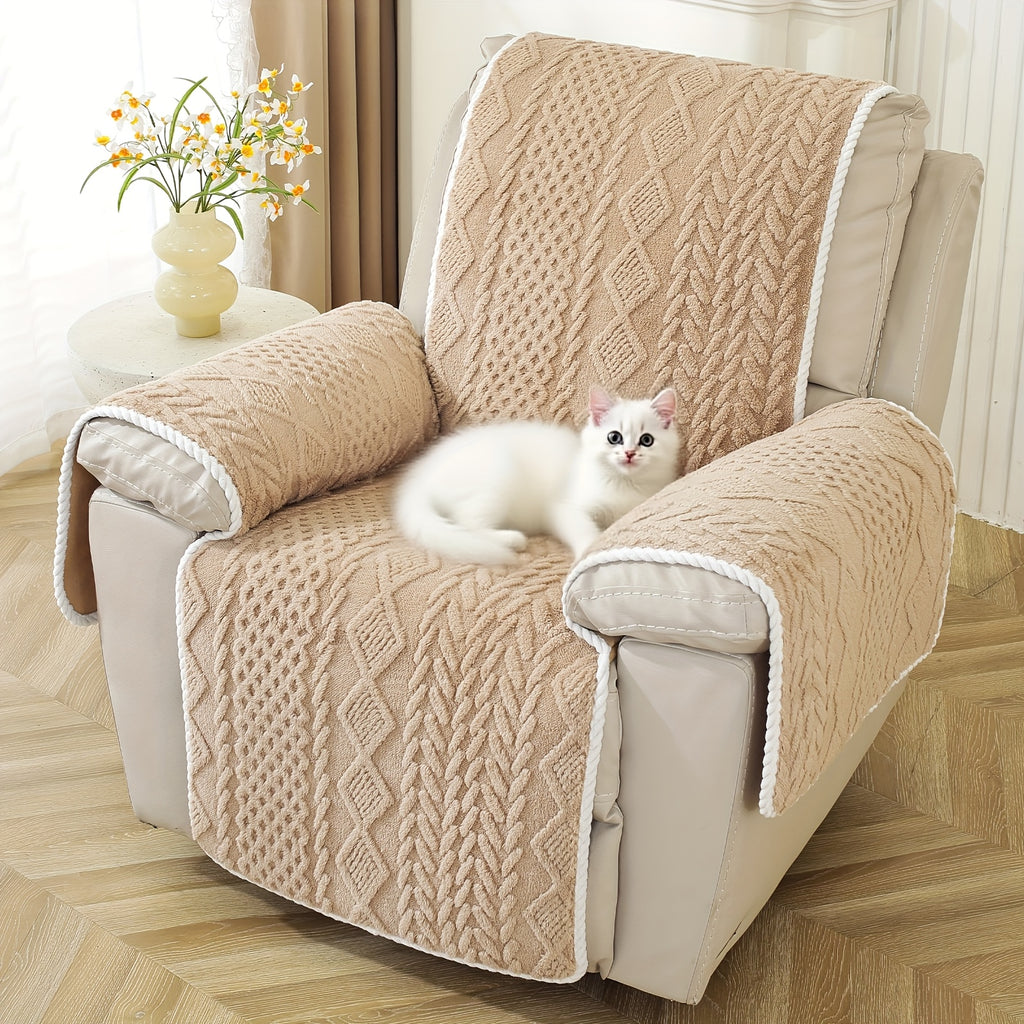 Housse de canapé en velours jacquard pour fauteuil, vue d'ensemble