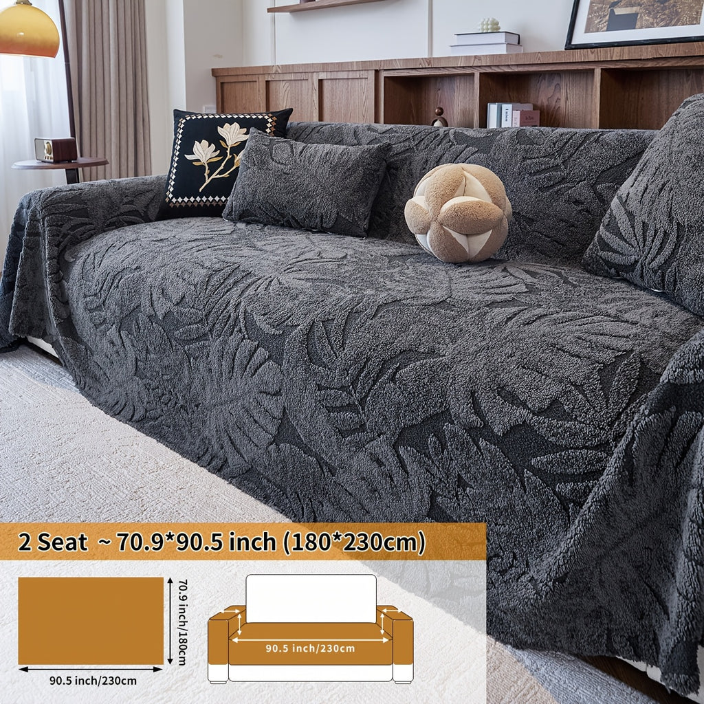 Housse de coussin épaisse en chenille matelassée antidérapante à housses, vue de dos