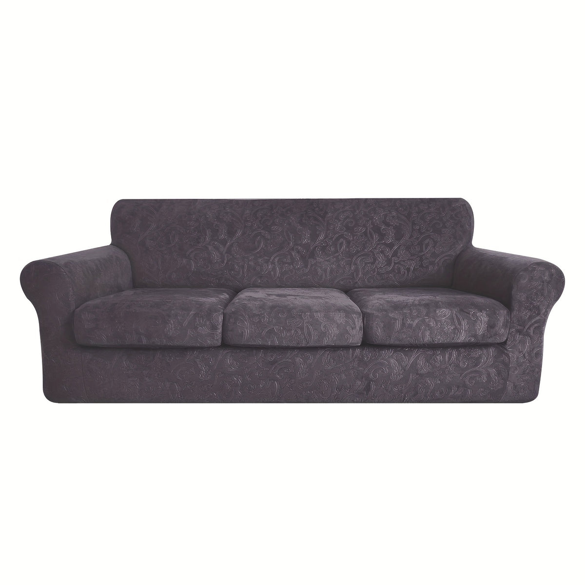 Housse de canapé extensible en polaire jacquard antidérapante à housses, vue d'ensemble