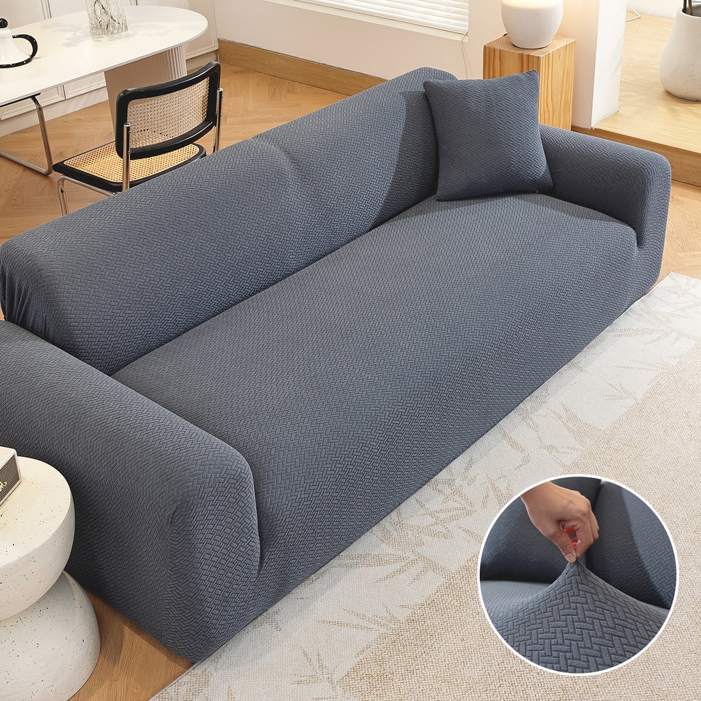 Housse de canapé épaisse extensible en polaire jacquard, compatible fauteuil, canapé deux places, canapé trois places