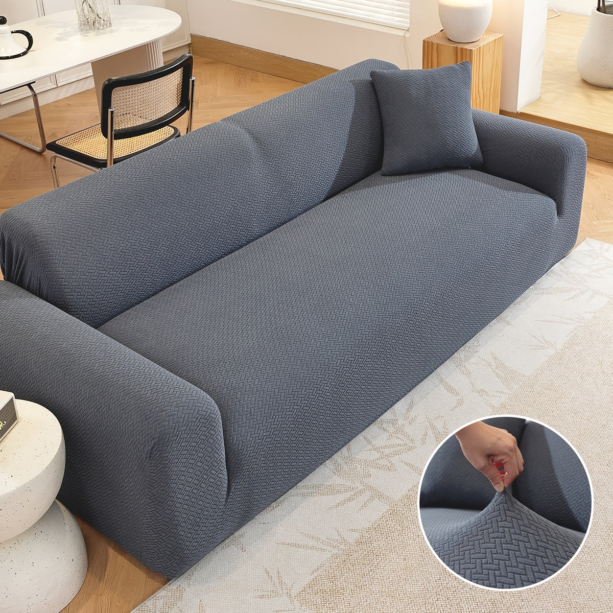 Housse de canapé épaisse extensible en polaire jacquard, compatible fauteuil, canapé deux places, canapé trois places