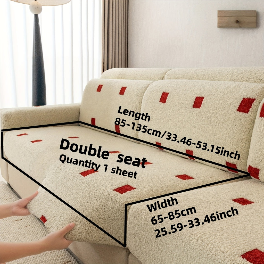 Housse de canapé extensible en velours à housses séparées au rendu glamour, vue d'ensemble