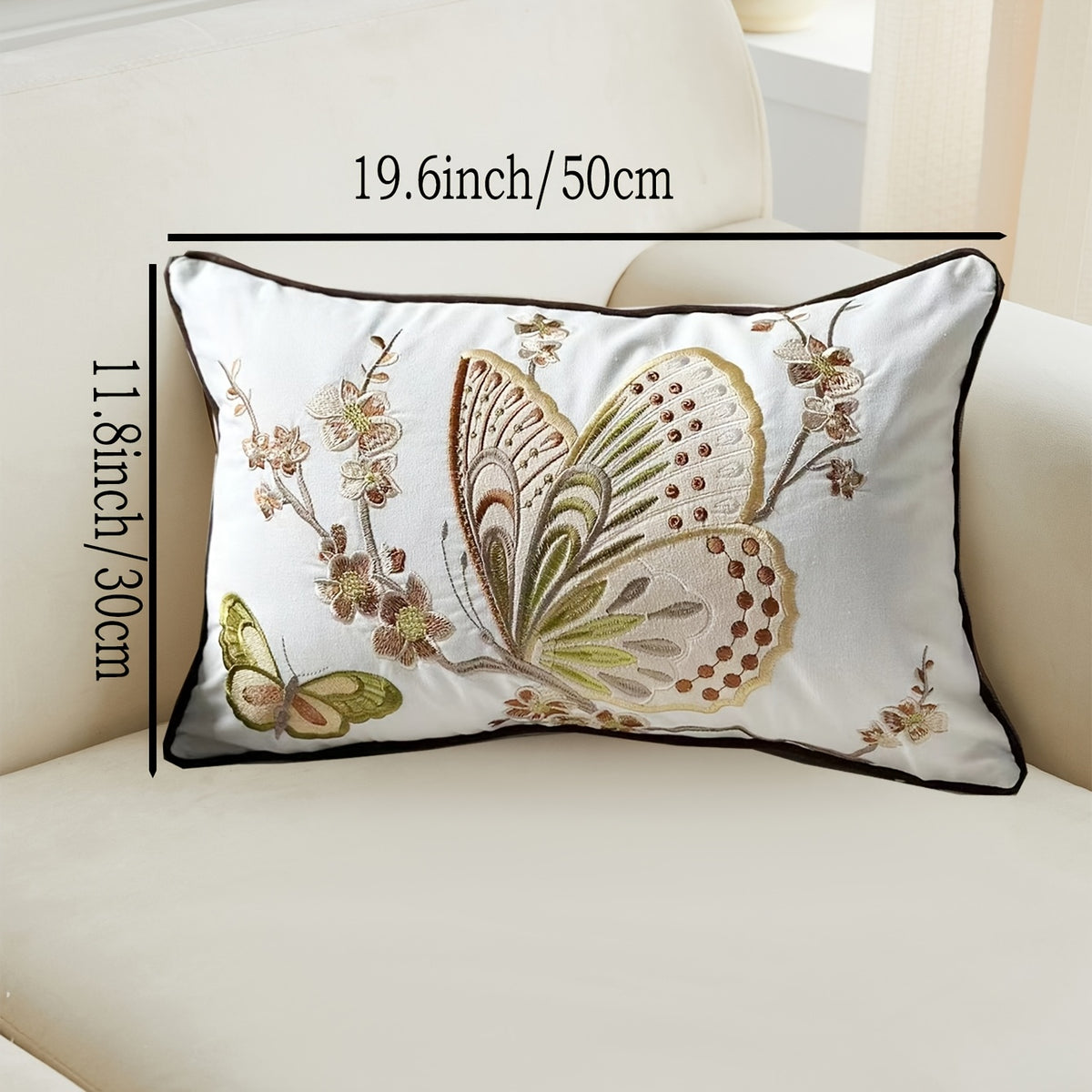 Housse de coussin d'esprit campagne, vue de dos