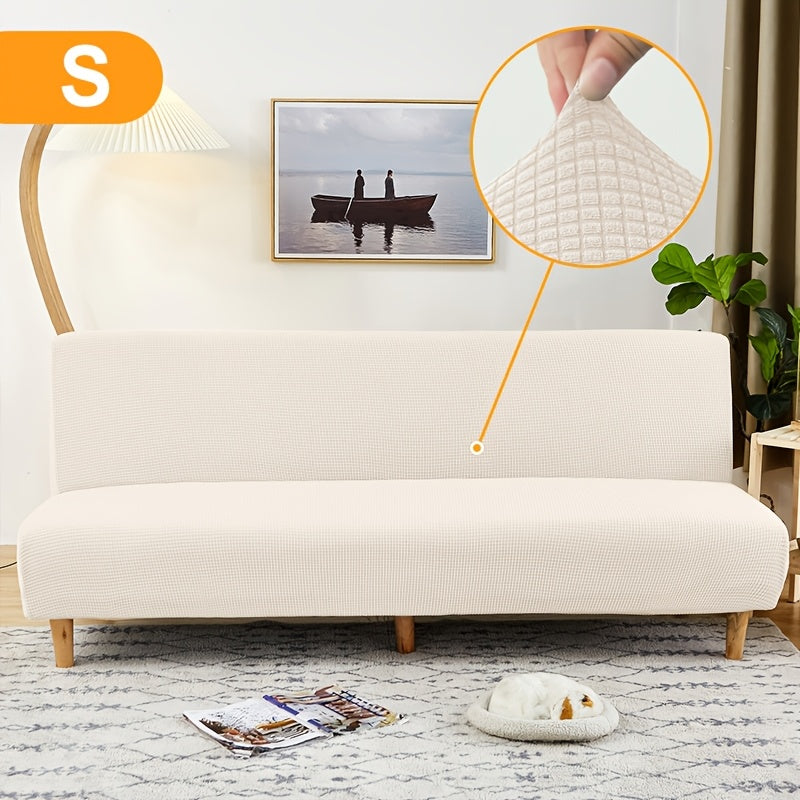 Housse de canapé extensible en polaire jacquard à maille gaufrée, vue de dos