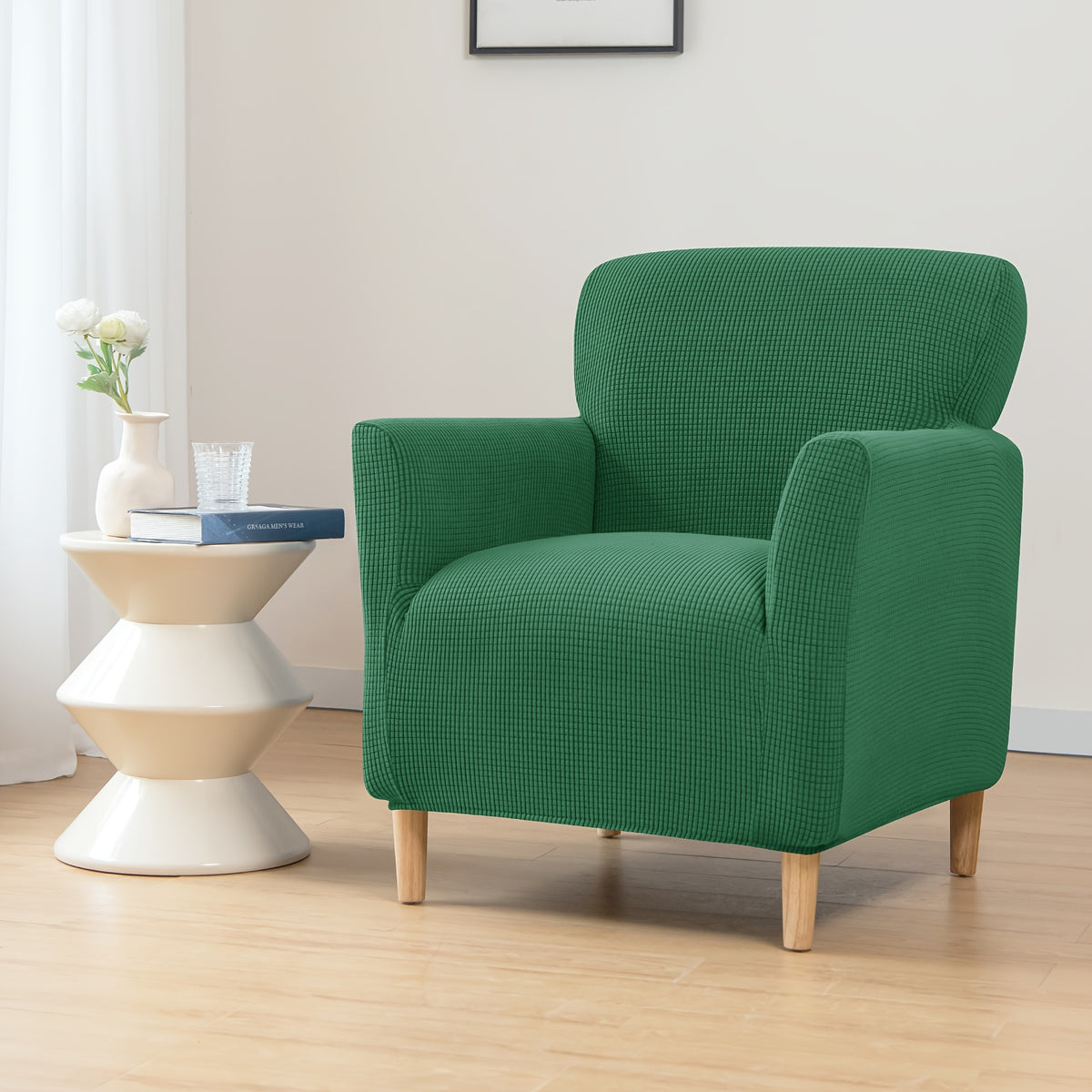 Housse de canapé extensible en velours côtelé pour fauteuil, vue d'ensemble