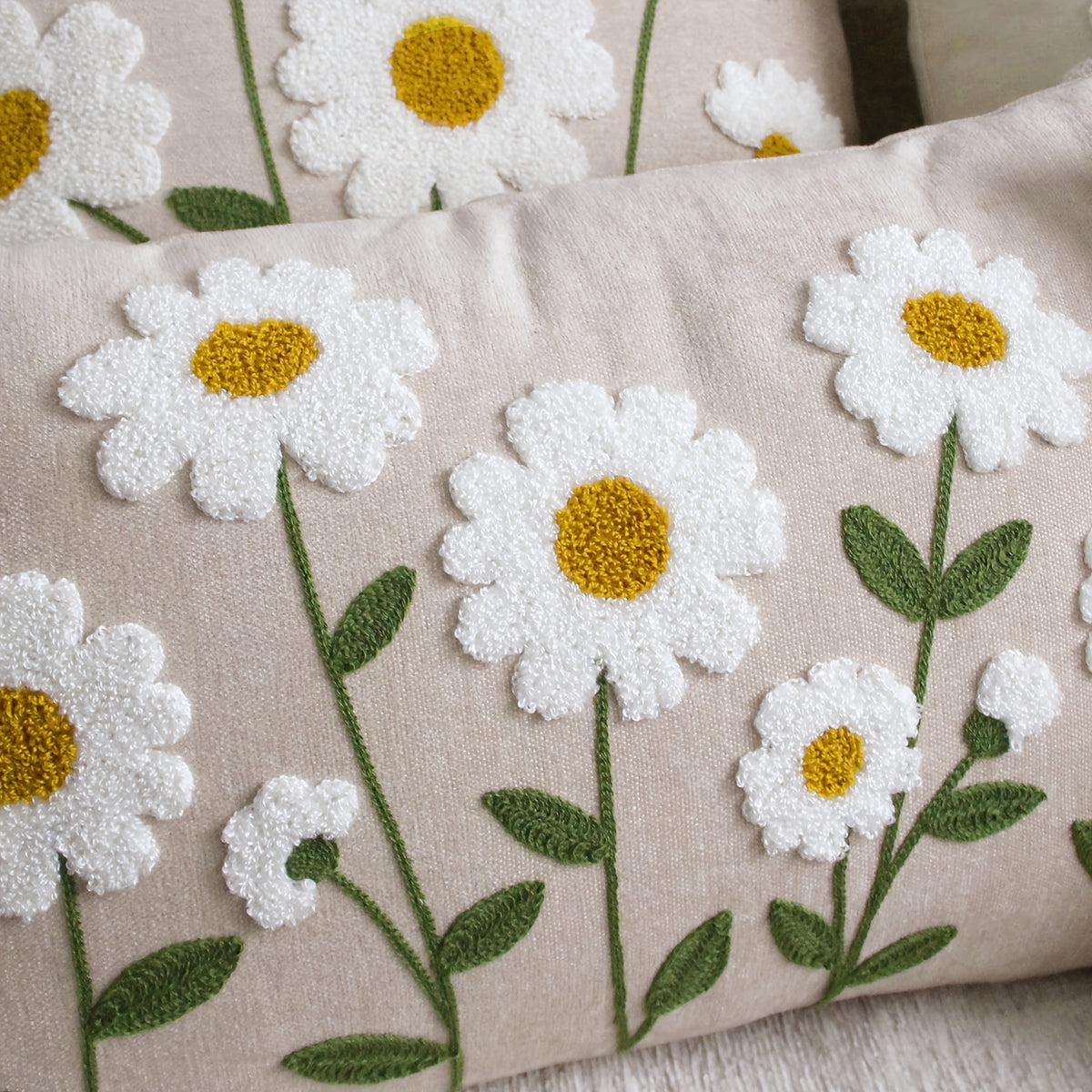 Housse de coussin en chenille à fermeture éclair, autre coloris