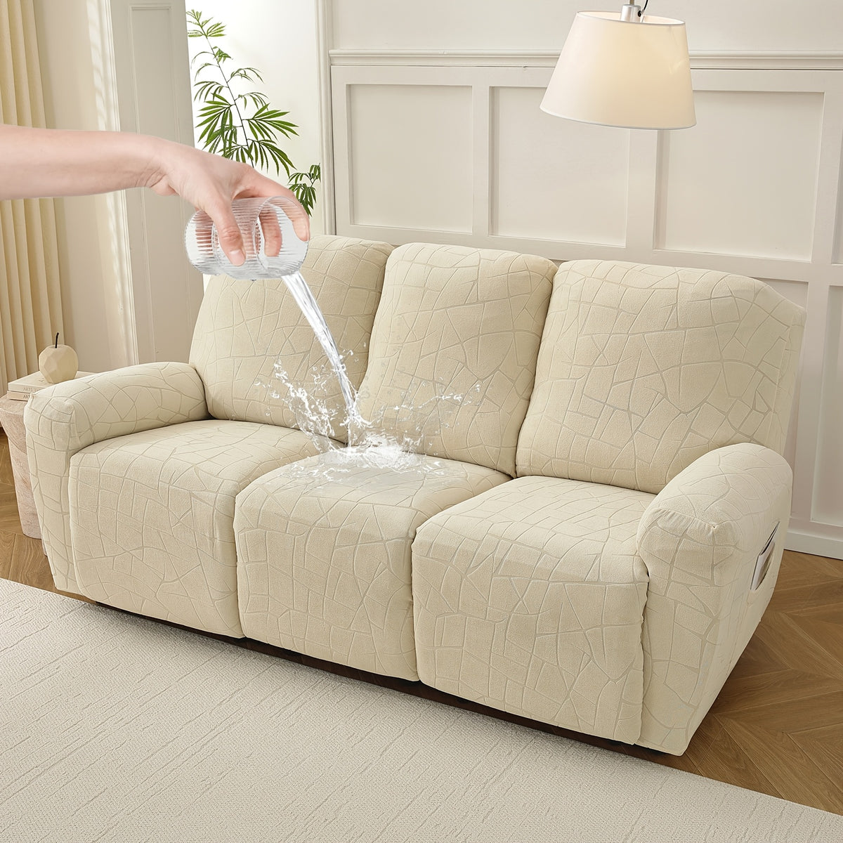 Housse de canapé extensible en polaire jacquard antidérapante à housses, housse posée