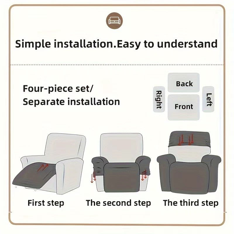 Housse de fauteuil extensible en fibre de lait matelassée à motif fleuri, vue de dos