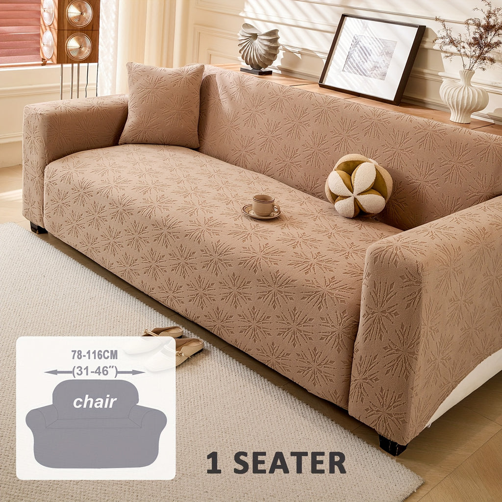Housse de canapé extensible en polaire jacquard antidérapante d'esprit bohème, vue de dos