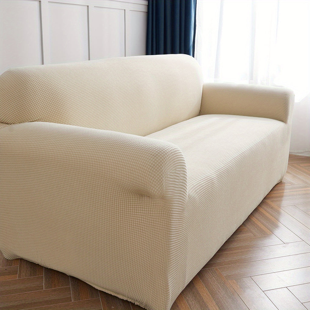 Housse de canapé extensible en polaire matelassée antidérapante, housse posée