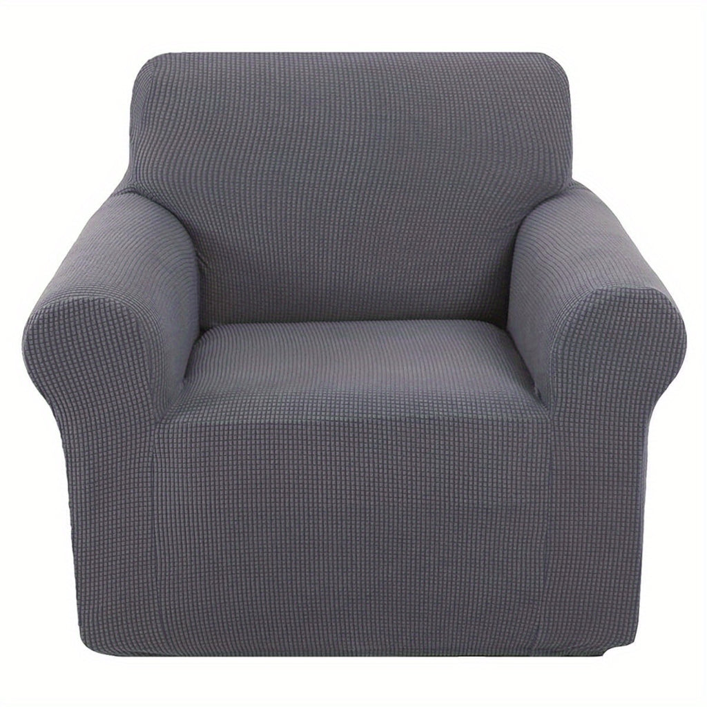 Housse de canapé épaisse extensible en polaire jacquard, vue d'ensemble