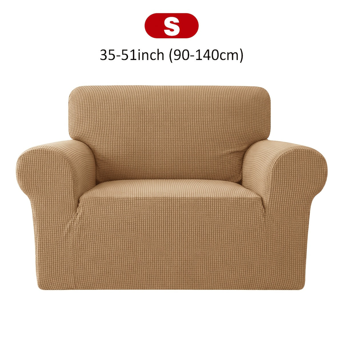 Housse de canapé extensible en velours côtelé jacquard à maille gaufrée, détail de la finition