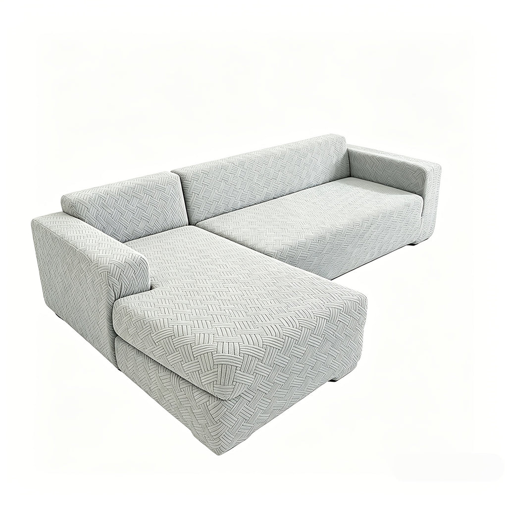 Housse de canapé extensible en polaire jacquard d'esprit bohème, tissu de 200 à 250 g/m²