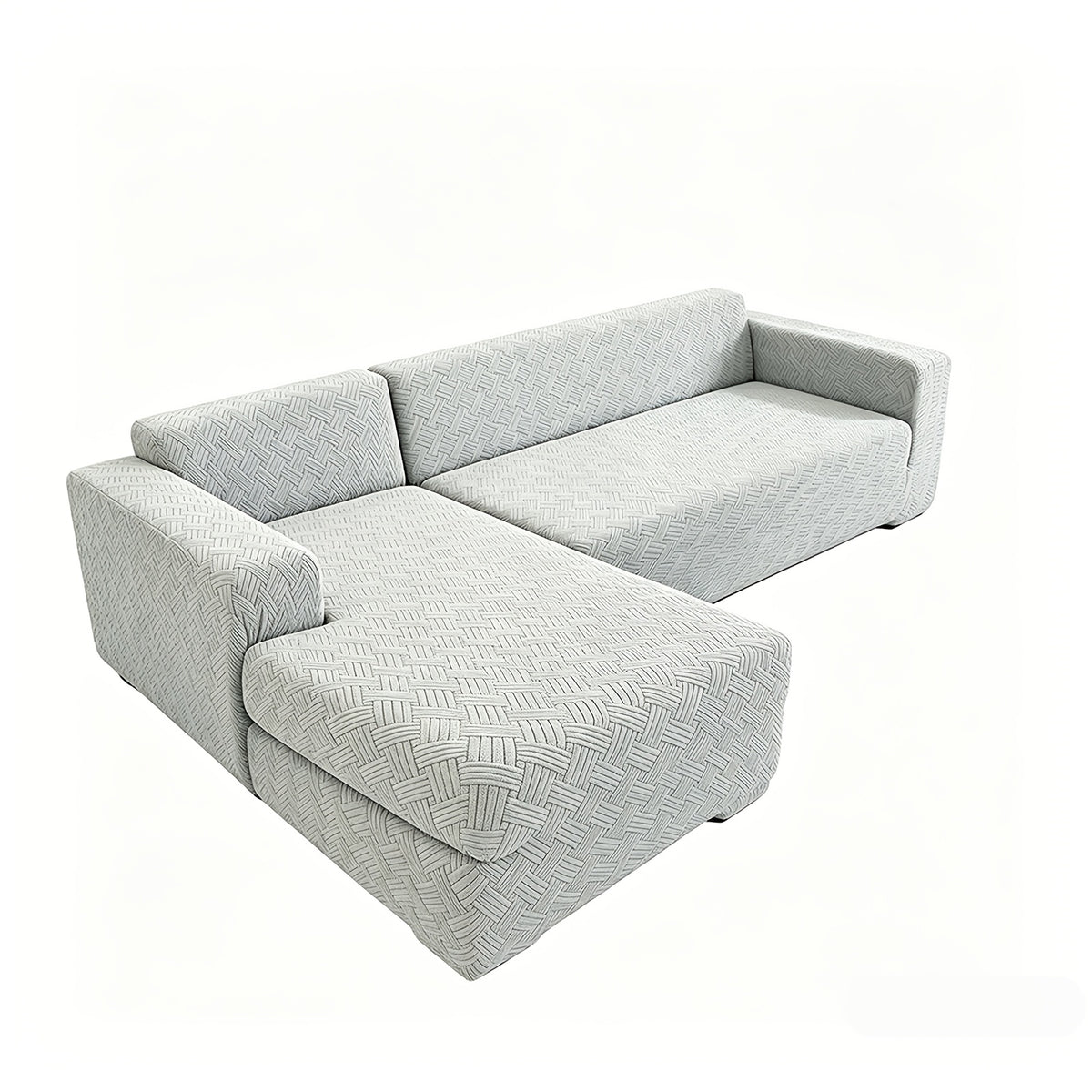 Housse de canapé extensible en polaire jacquard d'esprit bohème, tissu de 200 à 250 g/m²