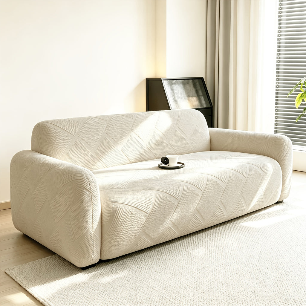 Housse de canapé épaisse extensible en polaire jacquard à rayures, tissu de 200 à 250 g/m²