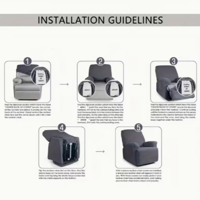 Housse de canapé légère extensible en fibre de lait imprimée antidérapante, vue d'ensemble