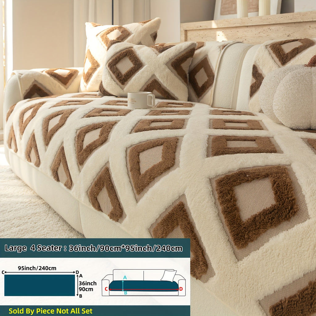 Housse de coussin en velours matelassée antidérapante à housses séparées, gros plan sur le tissu