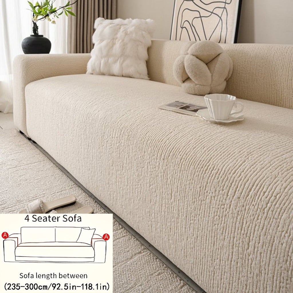 Housse de canapé épaisse en jacquard à rayures antidérapante, tissu de 300 à 350 g/m²