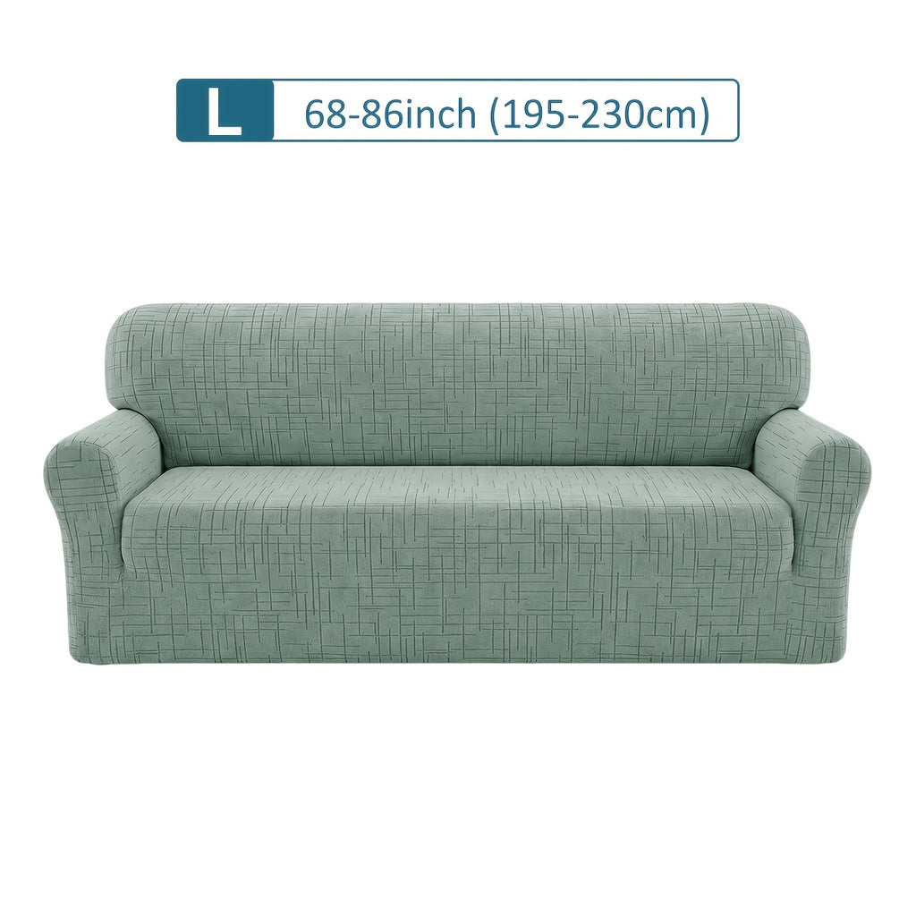 Housse de canapé extensible en polaire jacquard, vue d'ensemble
