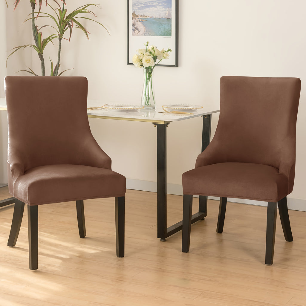 Housse de fauteuil extensible en velours, vue de dos