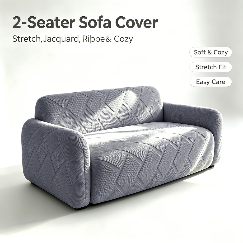 Housse de canapé extensible en polaire jacquard antidérapante, compatible fauteuil, canapé deux places, canapé trois places